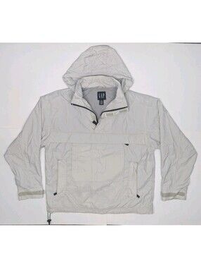 Vintage Gap Anorak Pullover Windbreaker Light Jacket Large Mesh Lined Kangaroo